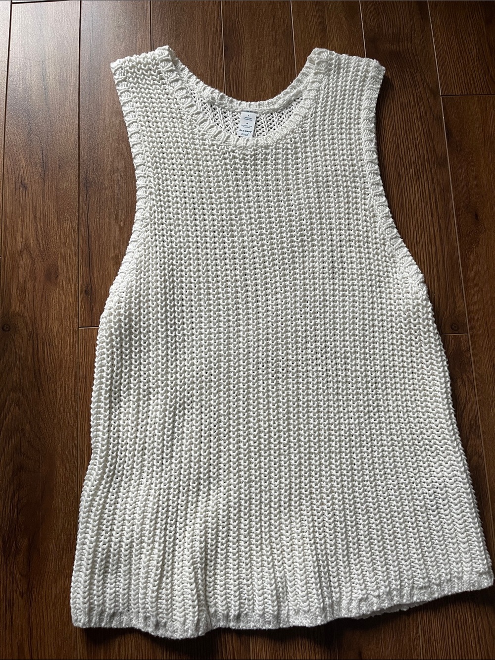 Old Navy White Textured Knit Tank Top